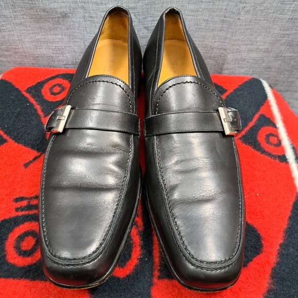 %Size 12 Bruno Magli Carlo Mens Black Dress Shoes Leather Loafers Italy D3 main image 12